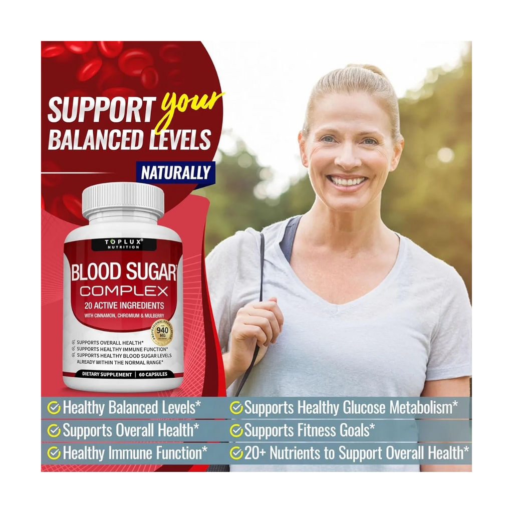 Blood Sugar Complex – Fórmula Avanzada para Apoyar Niveles Saludables de Azúcar en la Sangre y Más Energía Diaria(60 capsulas)