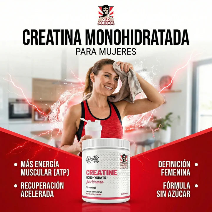 Creatina Old School para mujeres| más energía, fuerza y resultados visibles