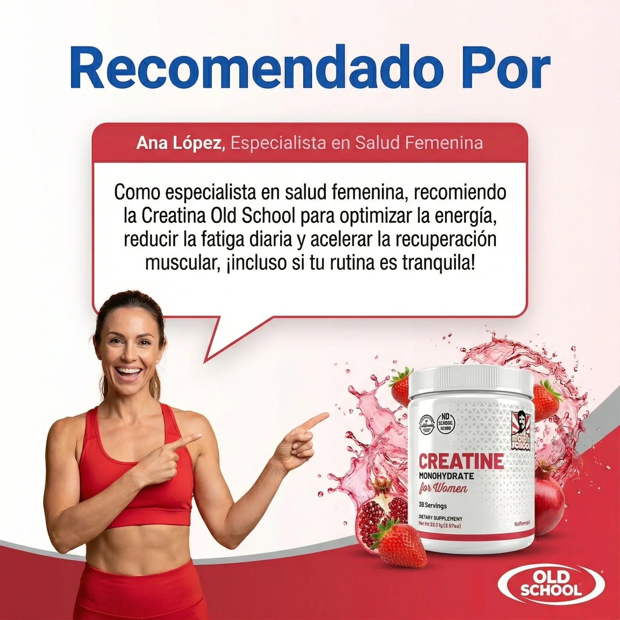 Creatina Old School para mujeres| más energía, fuerza y resultados visibles